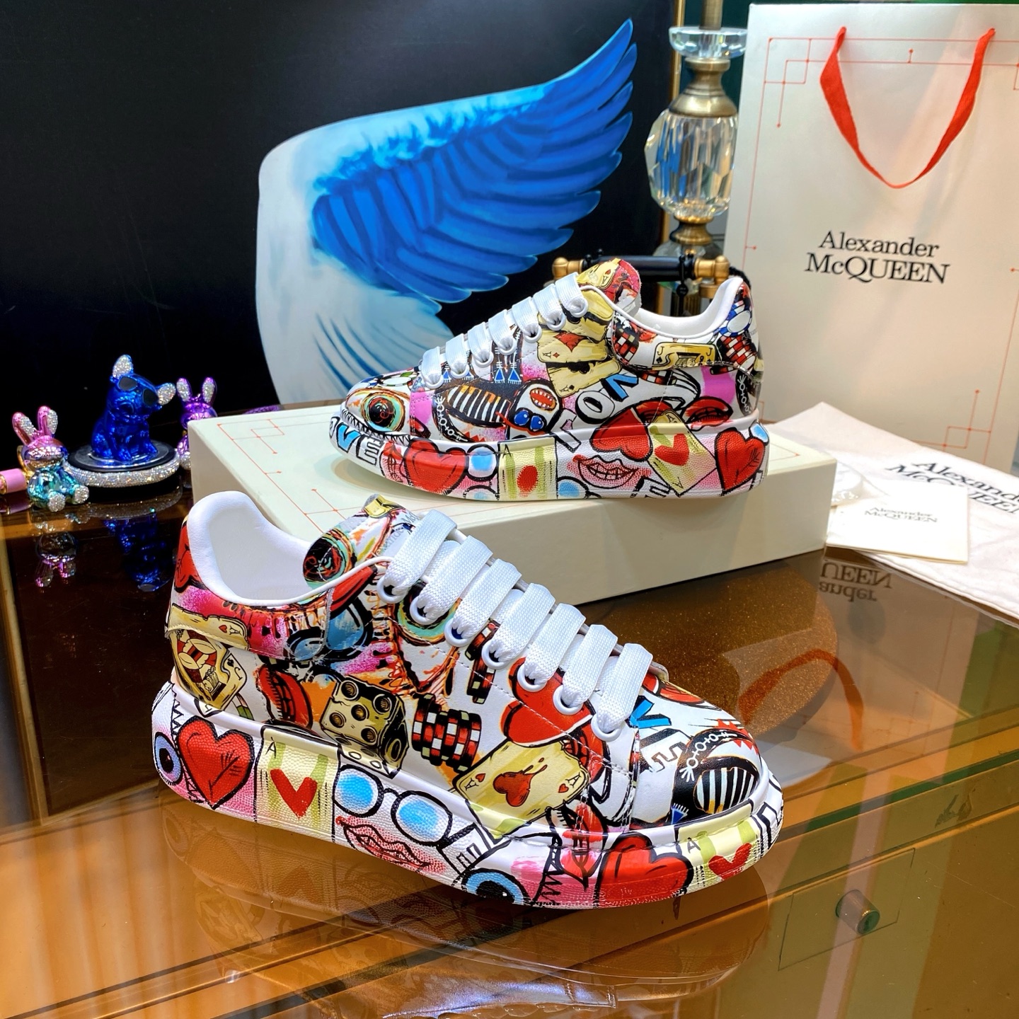 McQueen Graffiti Shoes Multi