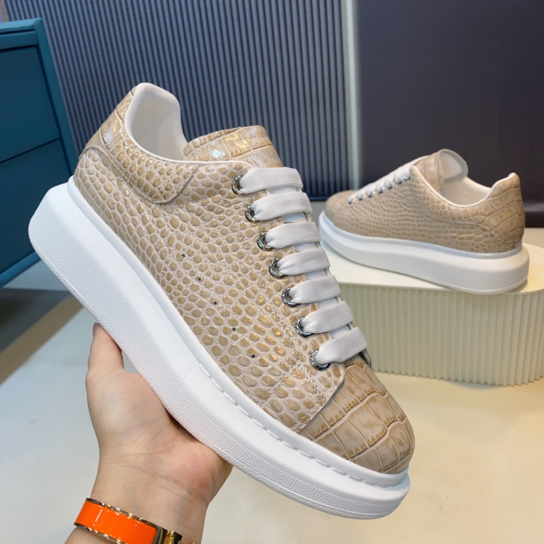 McQueen Croc Sneaker Beige