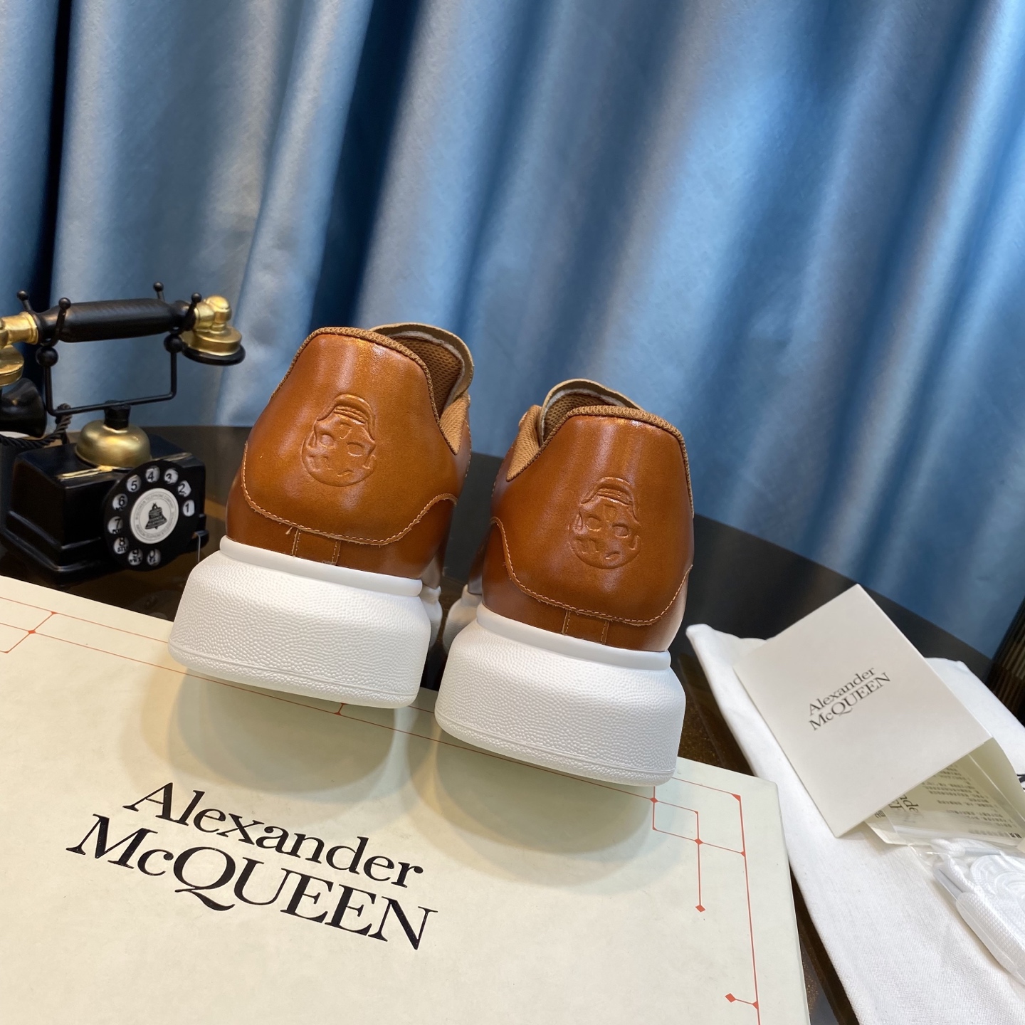 McQueen Leather Sneakers Brown