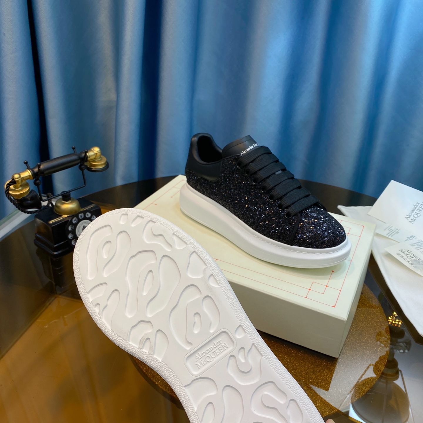 McQueen Glitter Sneakers Black