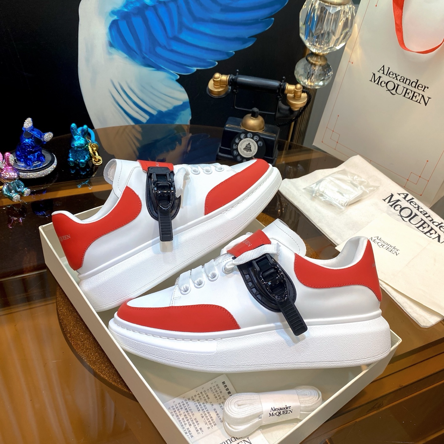 McQueen Leather Sneakers Red