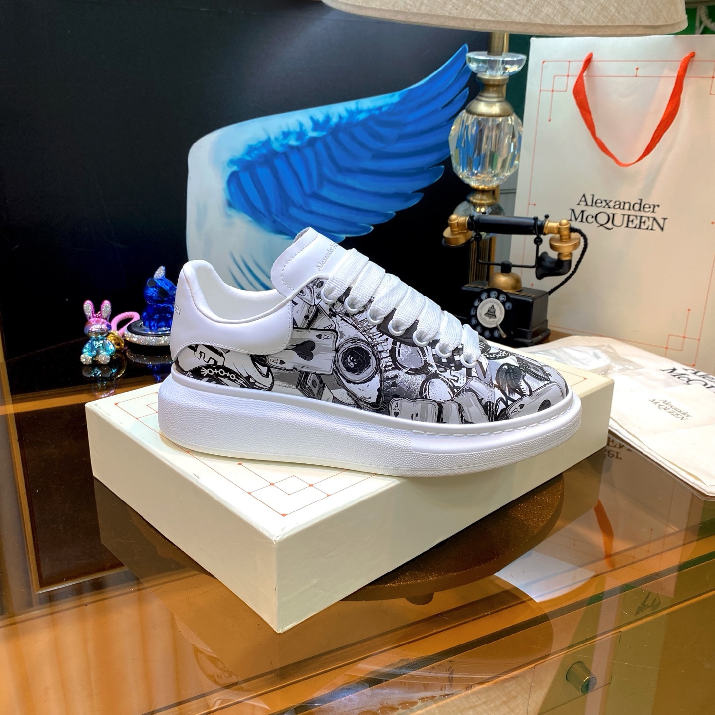 McQueen Graphic Sneakers White