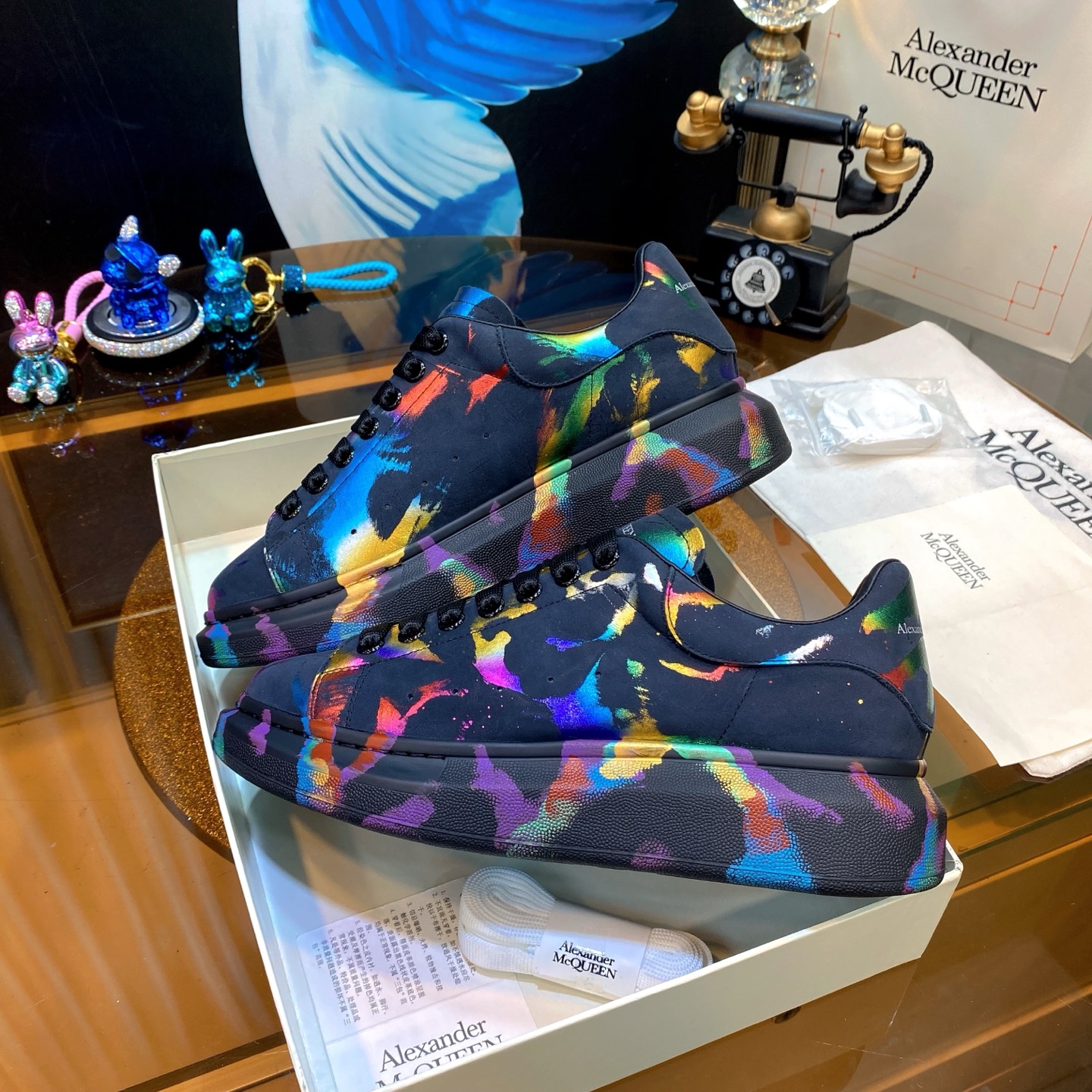 McQueen Paint Shoes Multicolor
