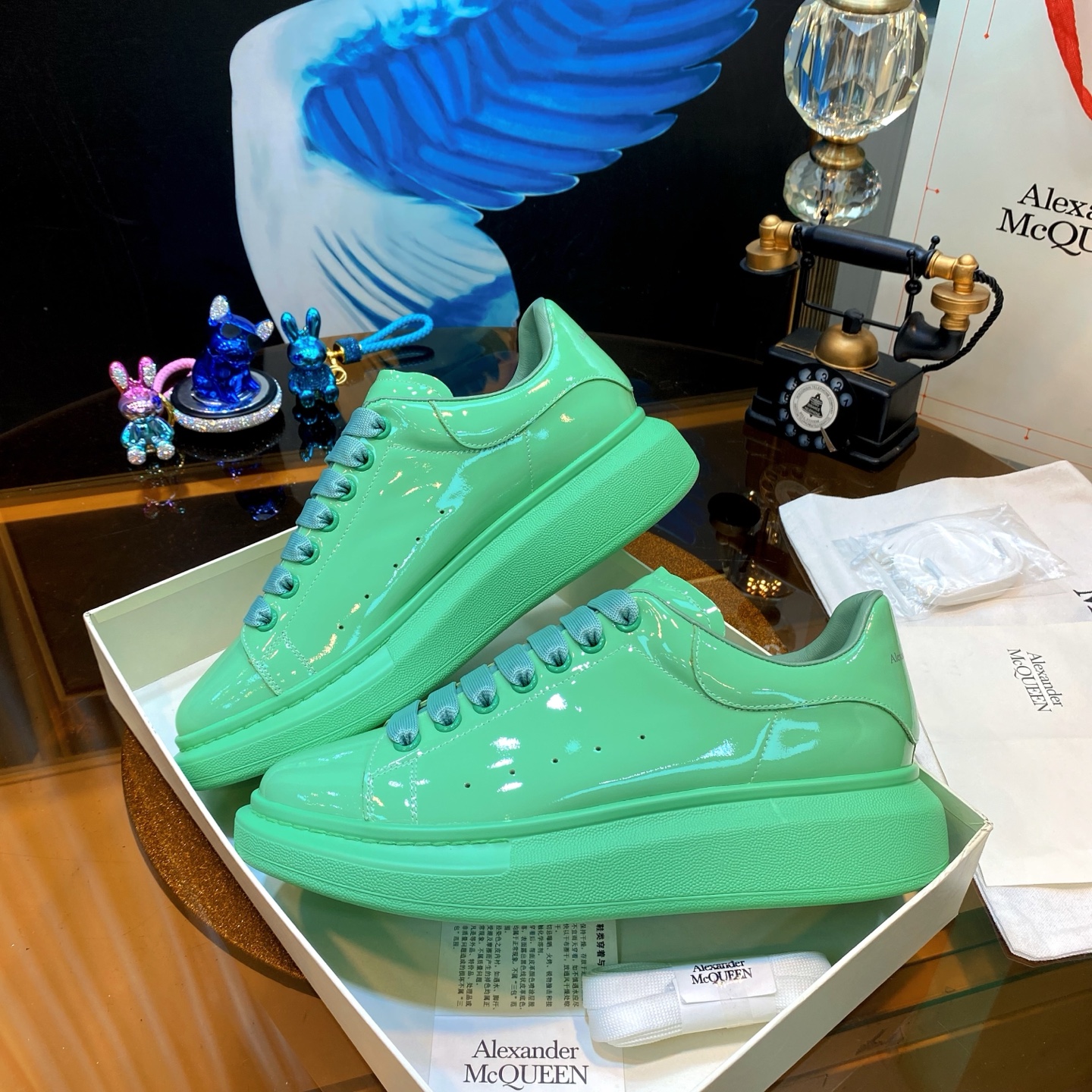 McQueen Patent Sneakers Mint