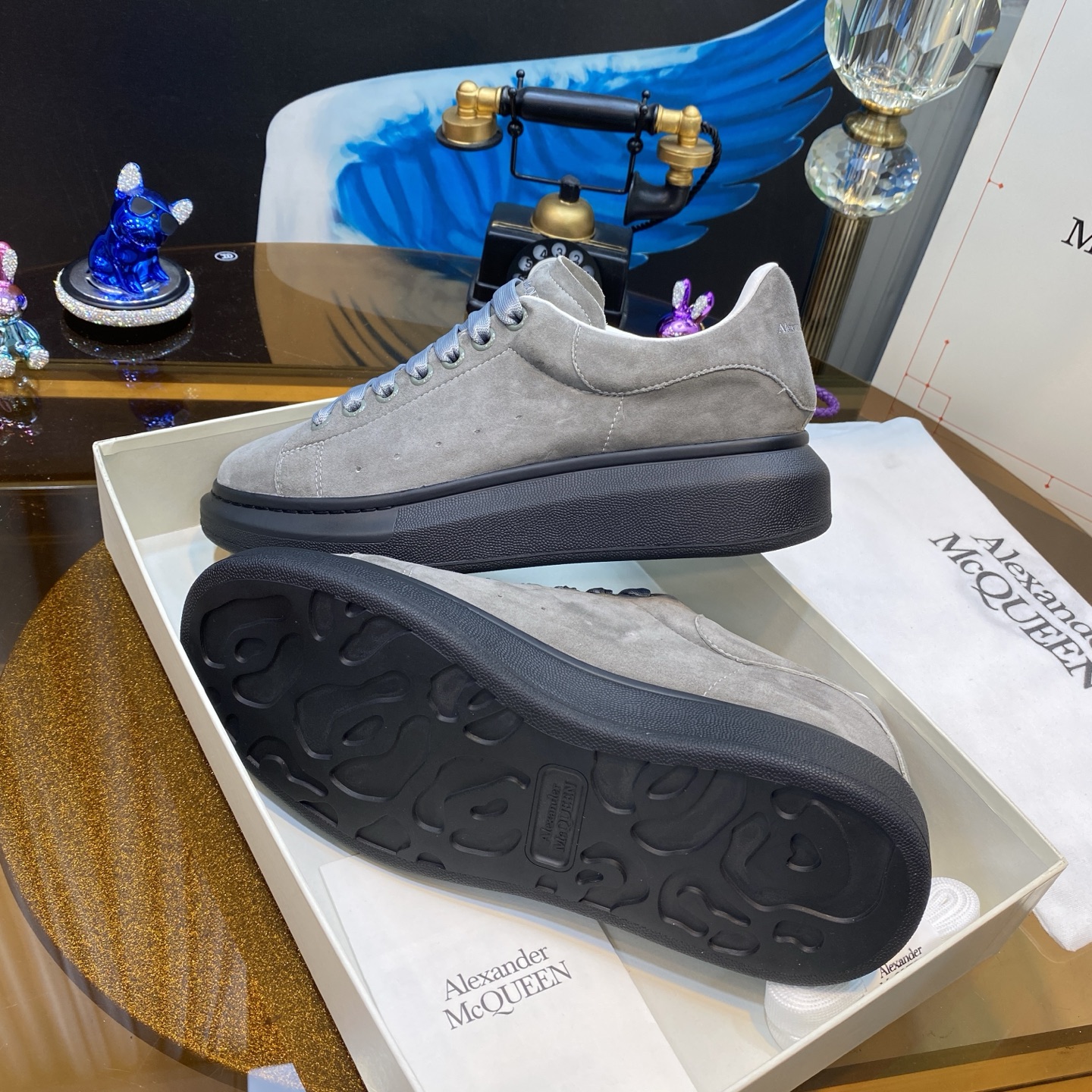 McQueen Suede Sneakers Grey