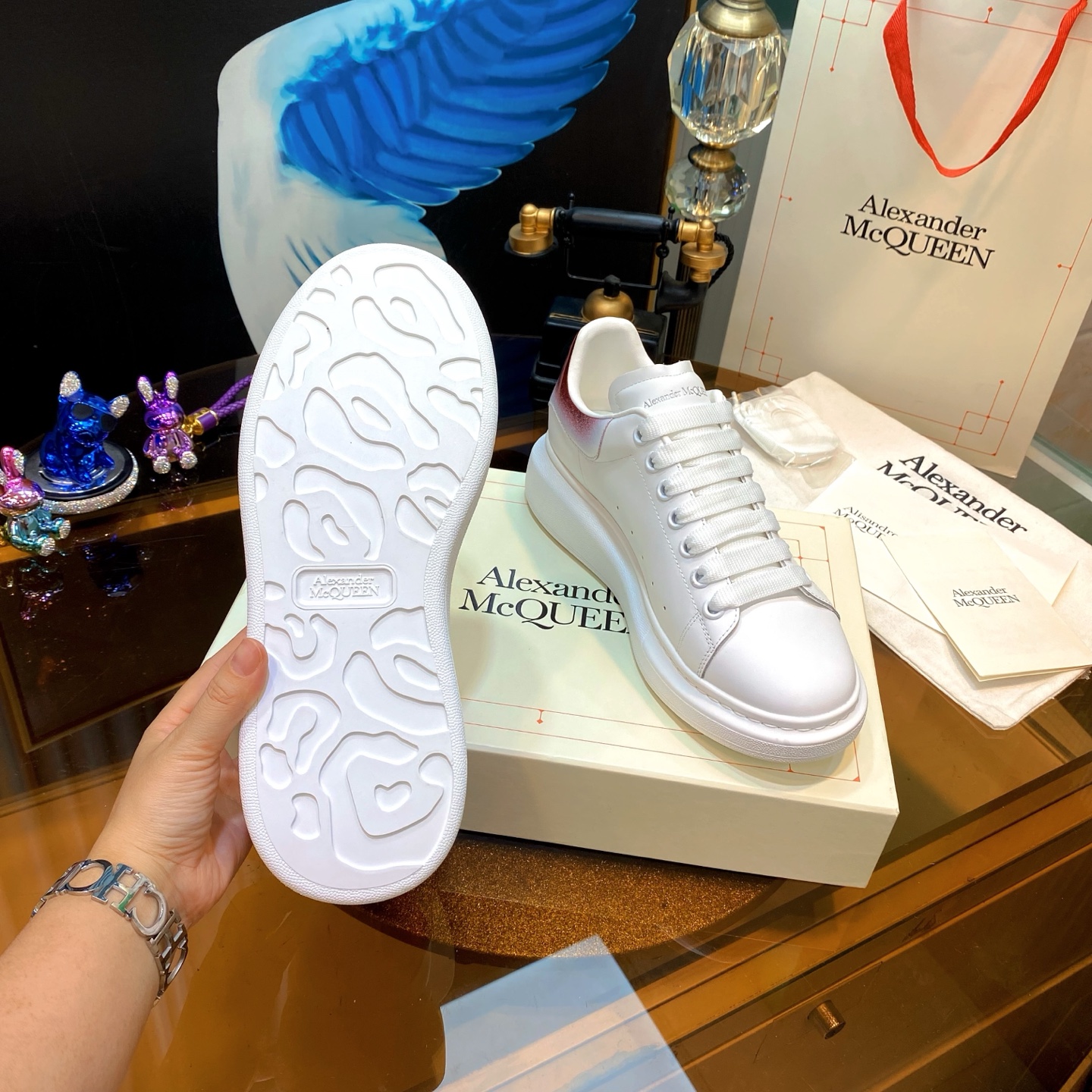 McQueen Platform White Red