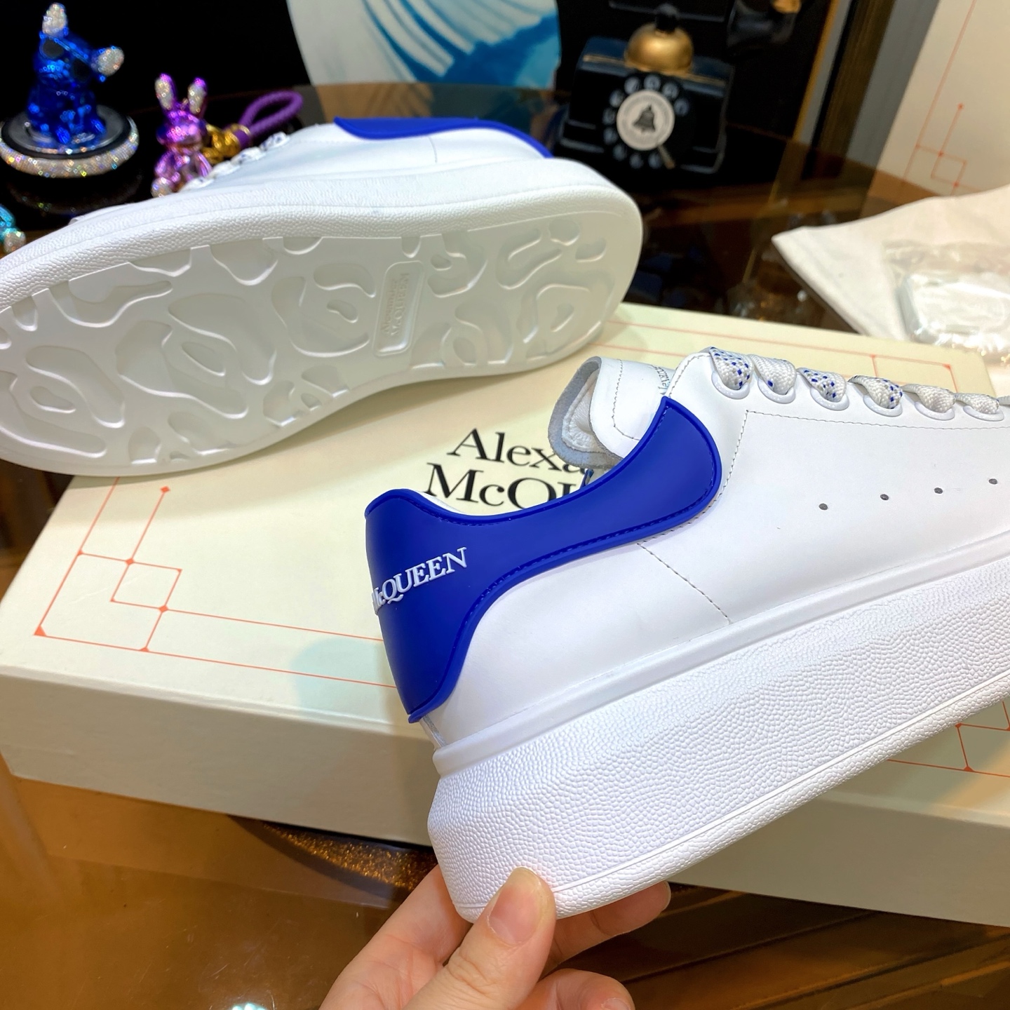McQueen Low Sneaker White Blue