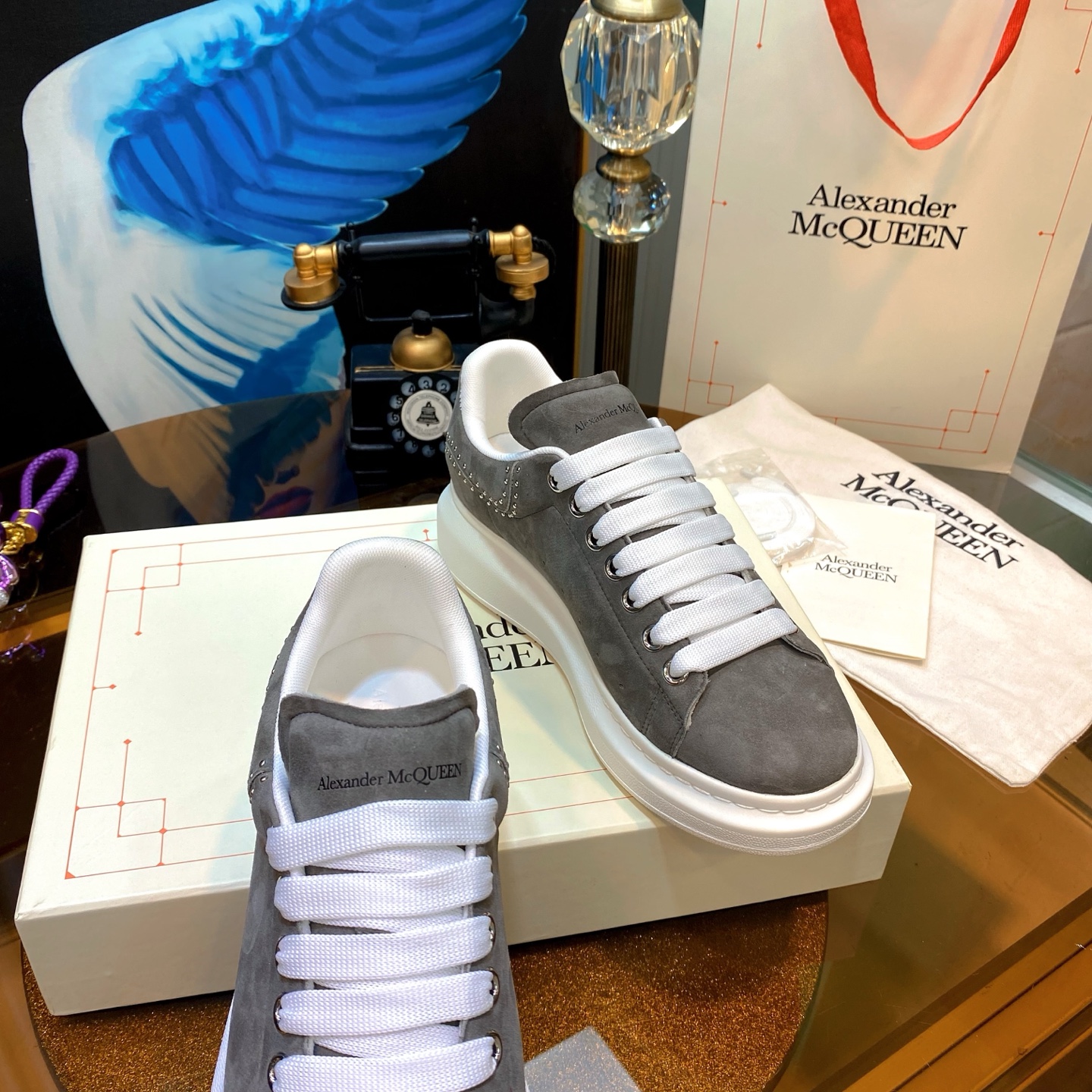 McQueen Stud Sneaker Grey