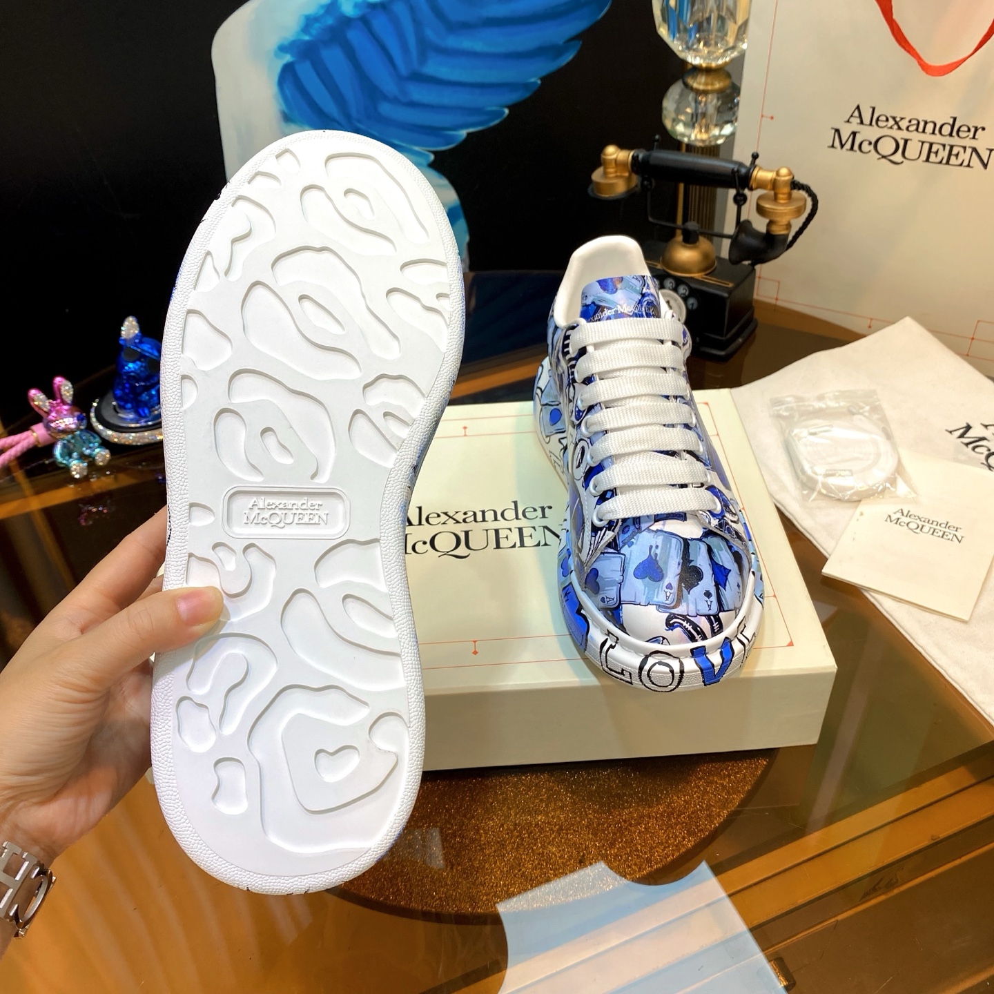 McQueen Graffiti Sneakers Blue