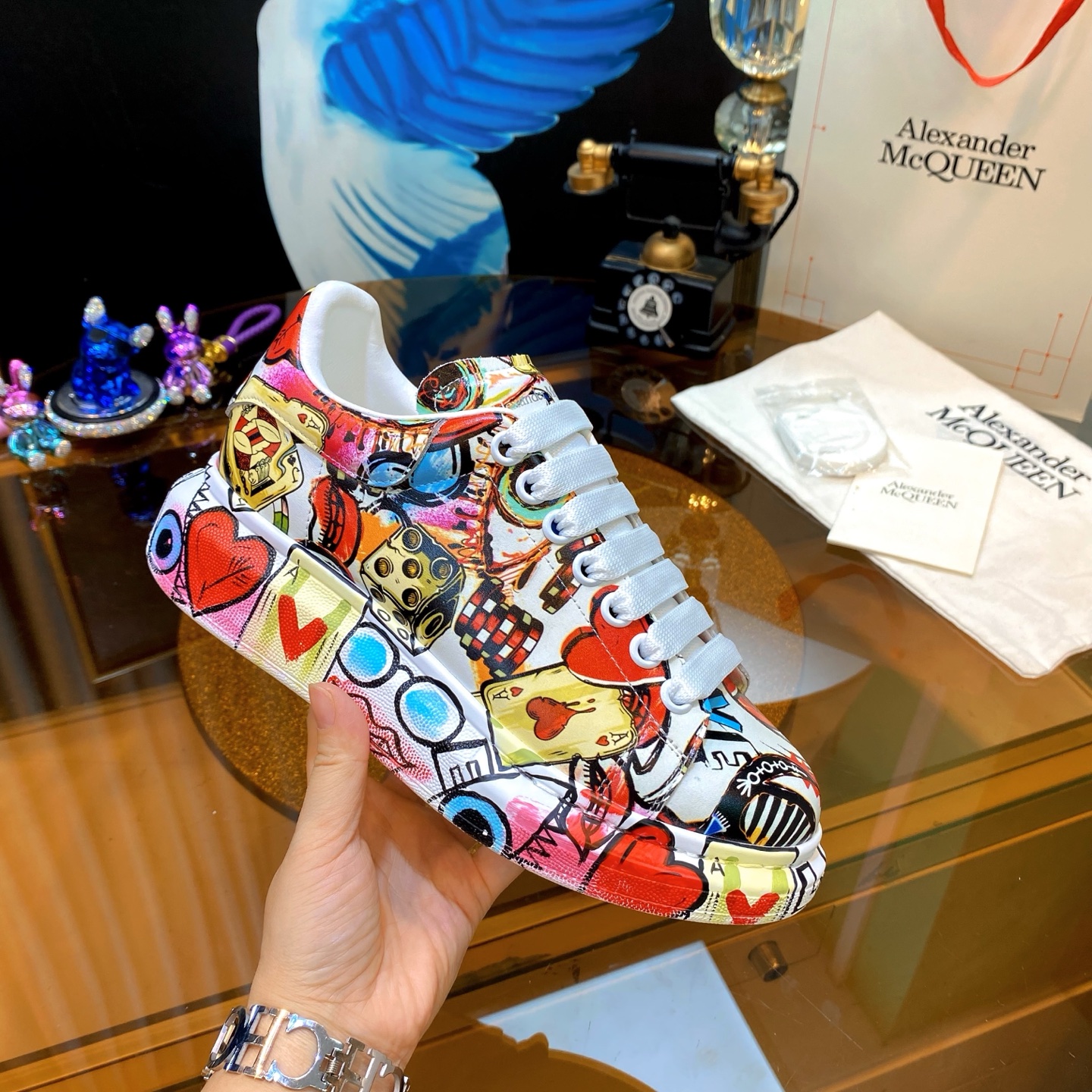 McQueen Graffiti Shoes Multi