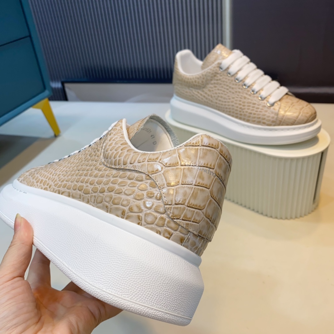 McQueen Croc Sneaker Beige