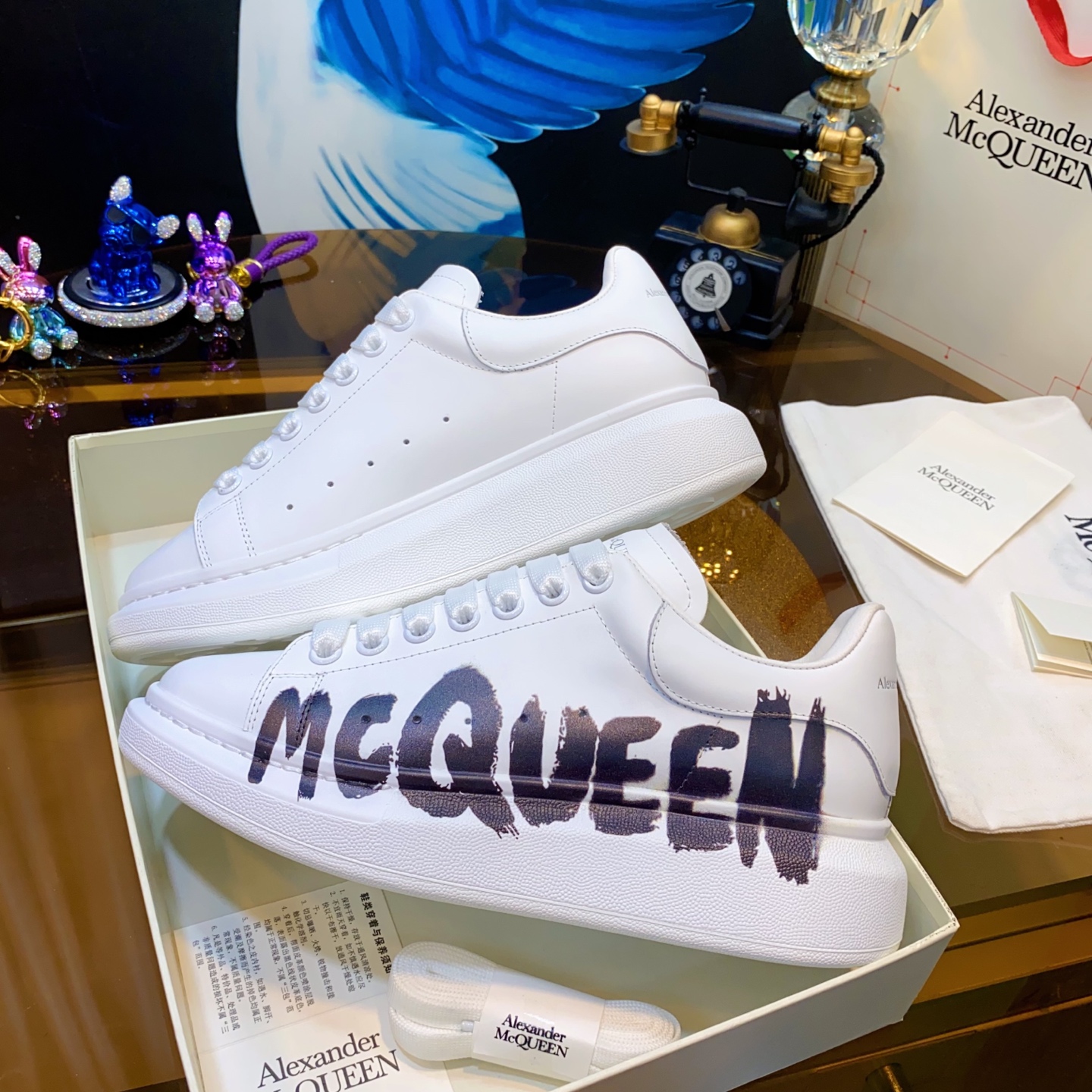 McQueen Graffiti Shoes White