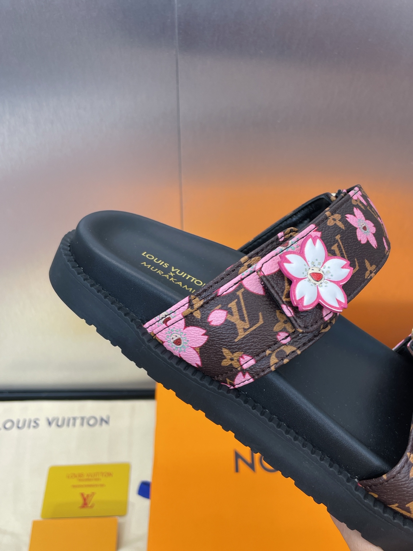 LV Floral Sandals Brown