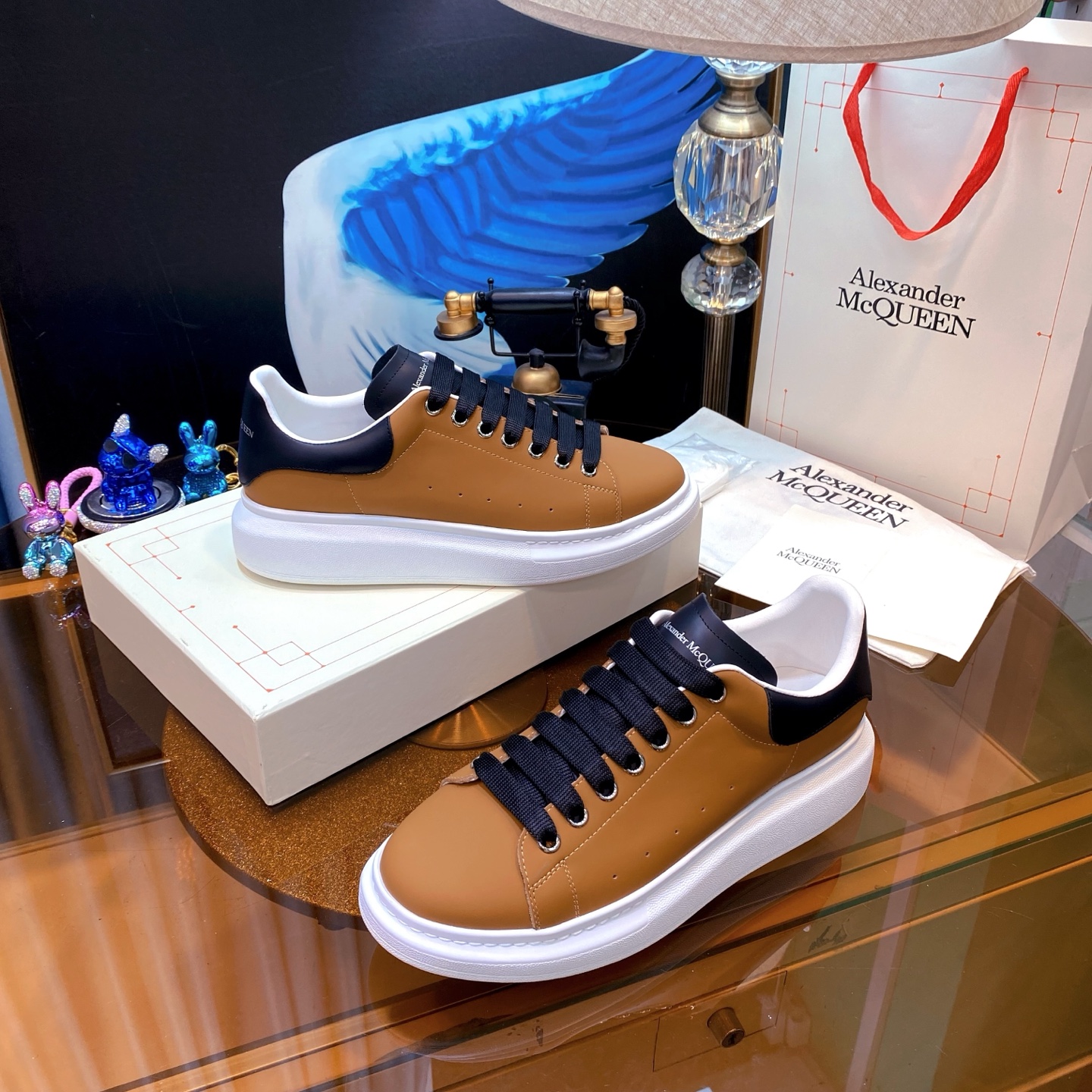 McQueen Leather Sneaker Brown