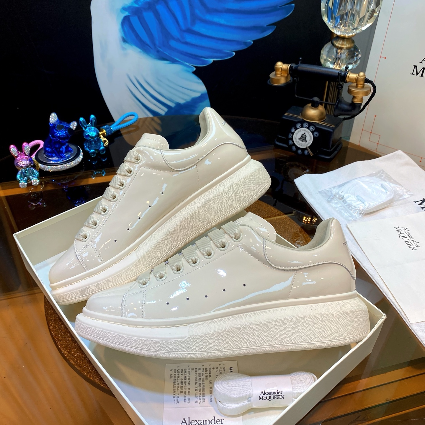 McQueen Platform Sneaker Beige