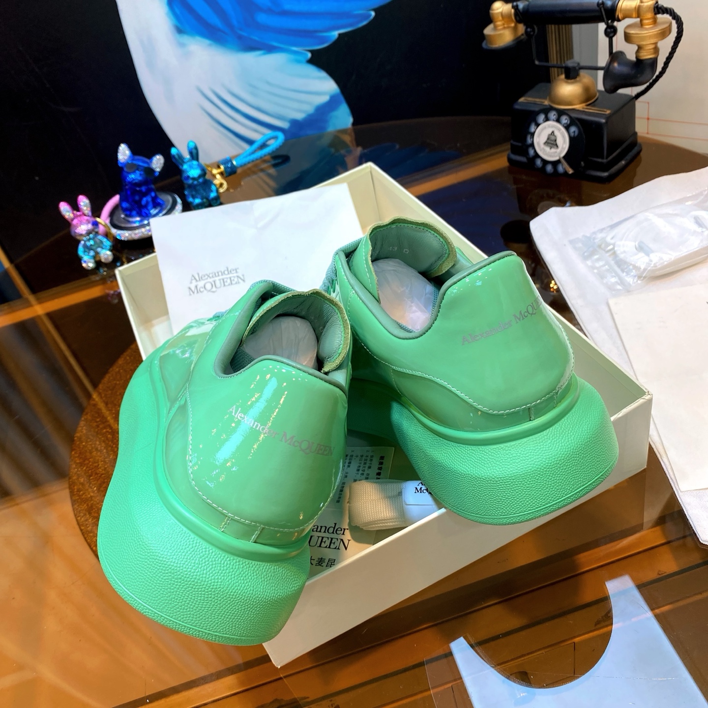 McQueen Patent Sneakers Mint