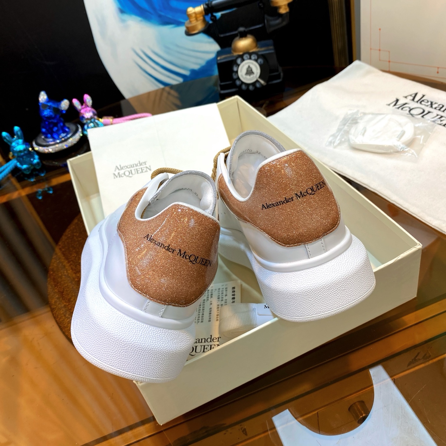 McQueen Low Sneaker White Gold