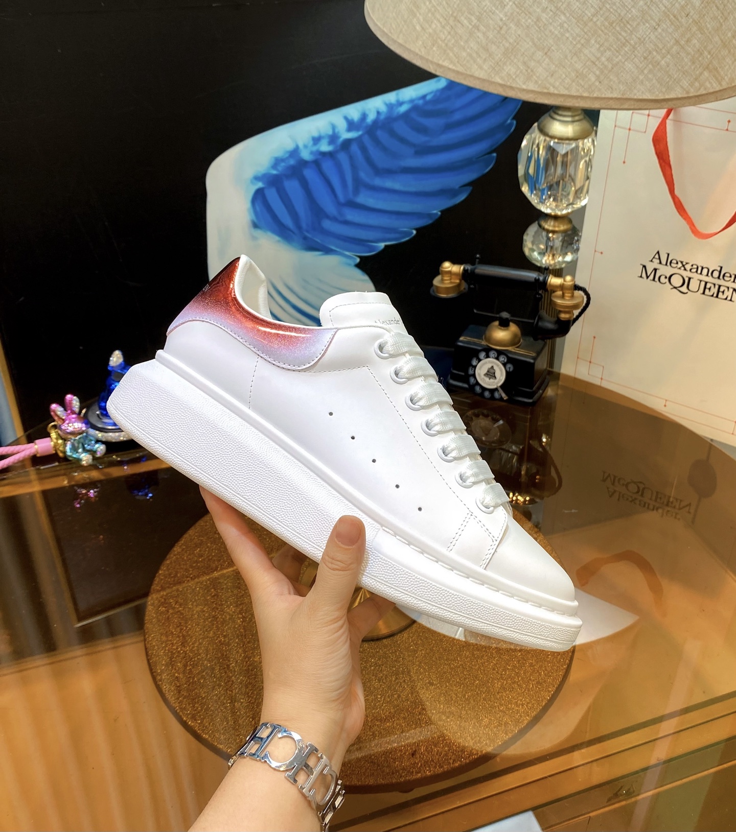 McQueen Platform White Red