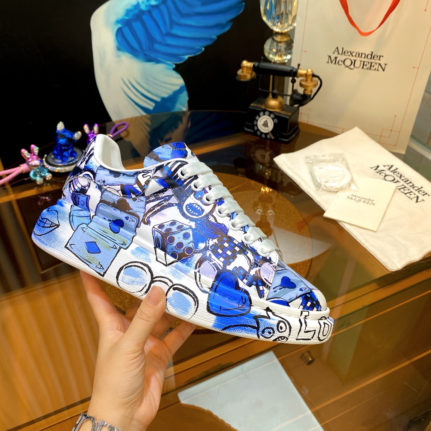 McQueen Graffiti Sneakers Blue