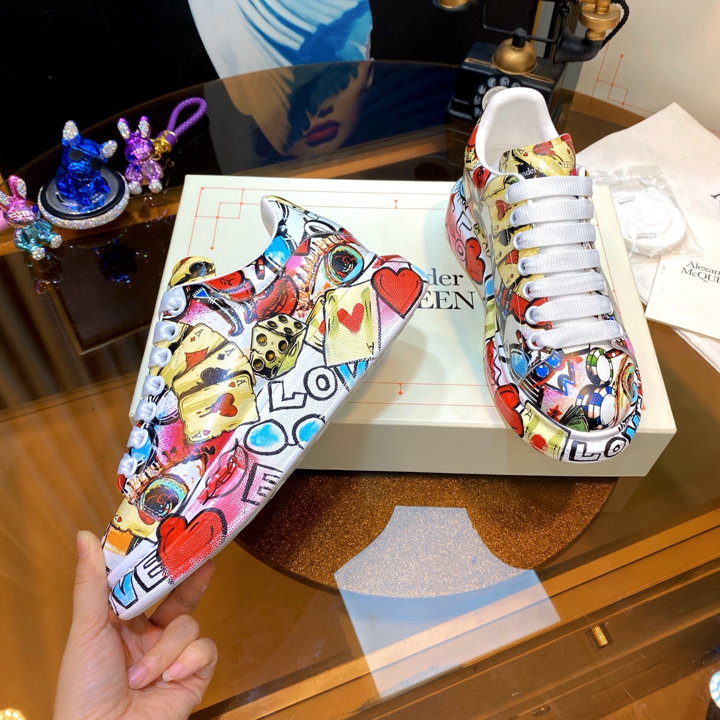 McQueen Graffiti Shoes Multi