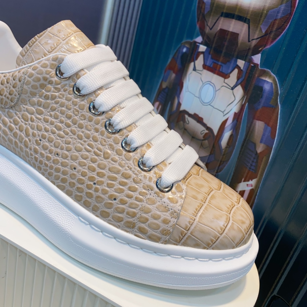 McQueen Croc Sneaker Beige