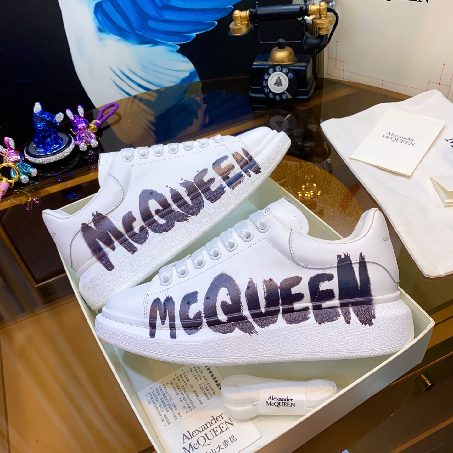 McQueen Graffiti Shoes White