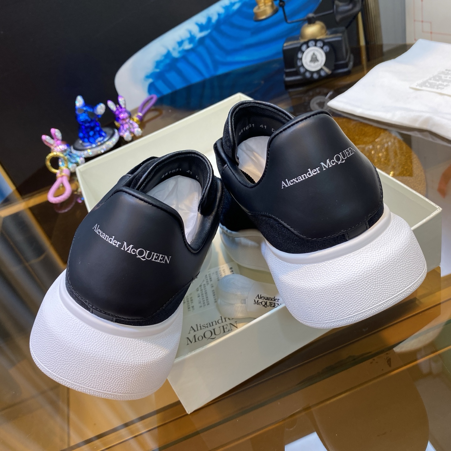 McQueen Velvet Shoes Black