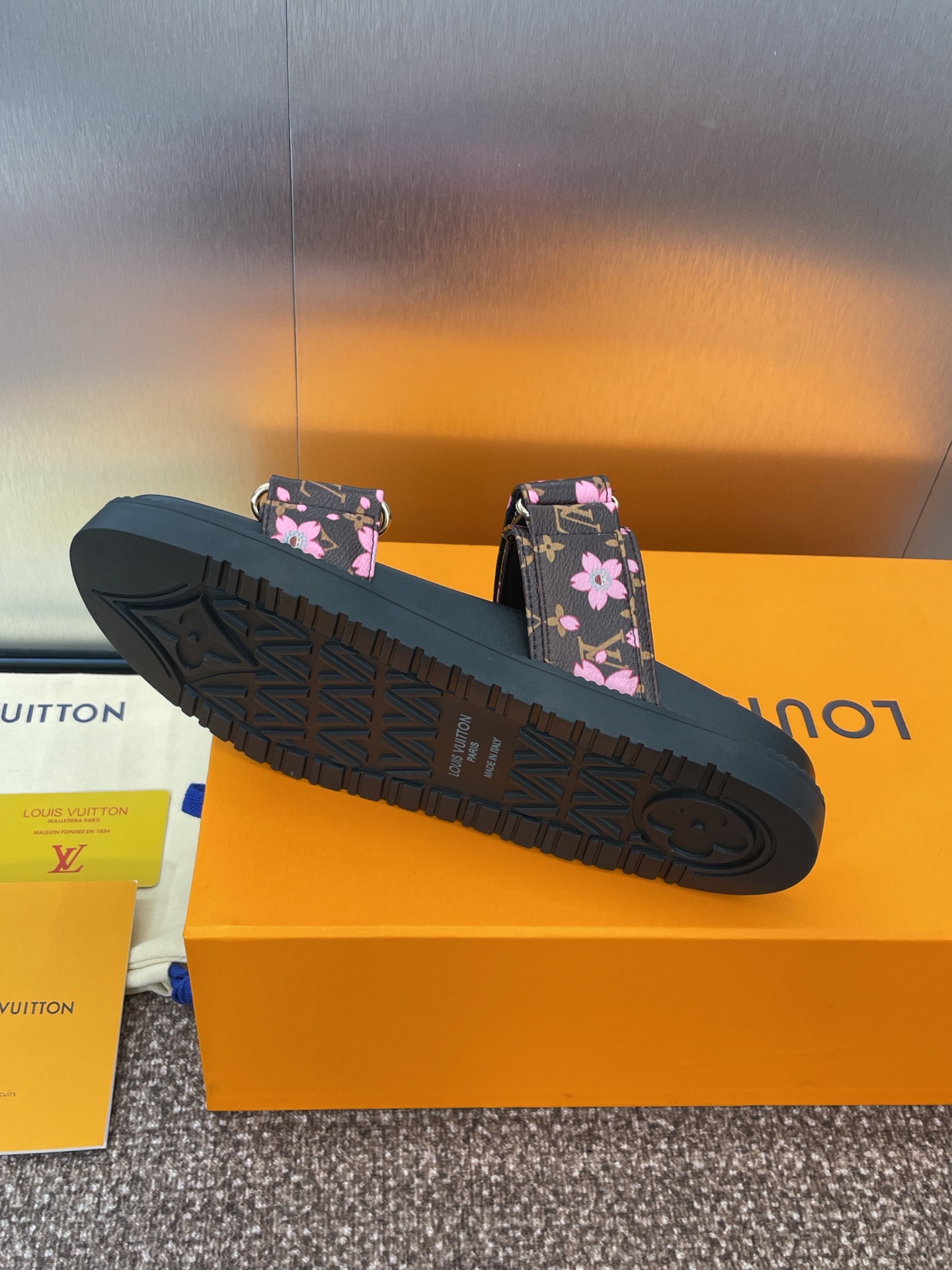 LV Floral Sandals Brown