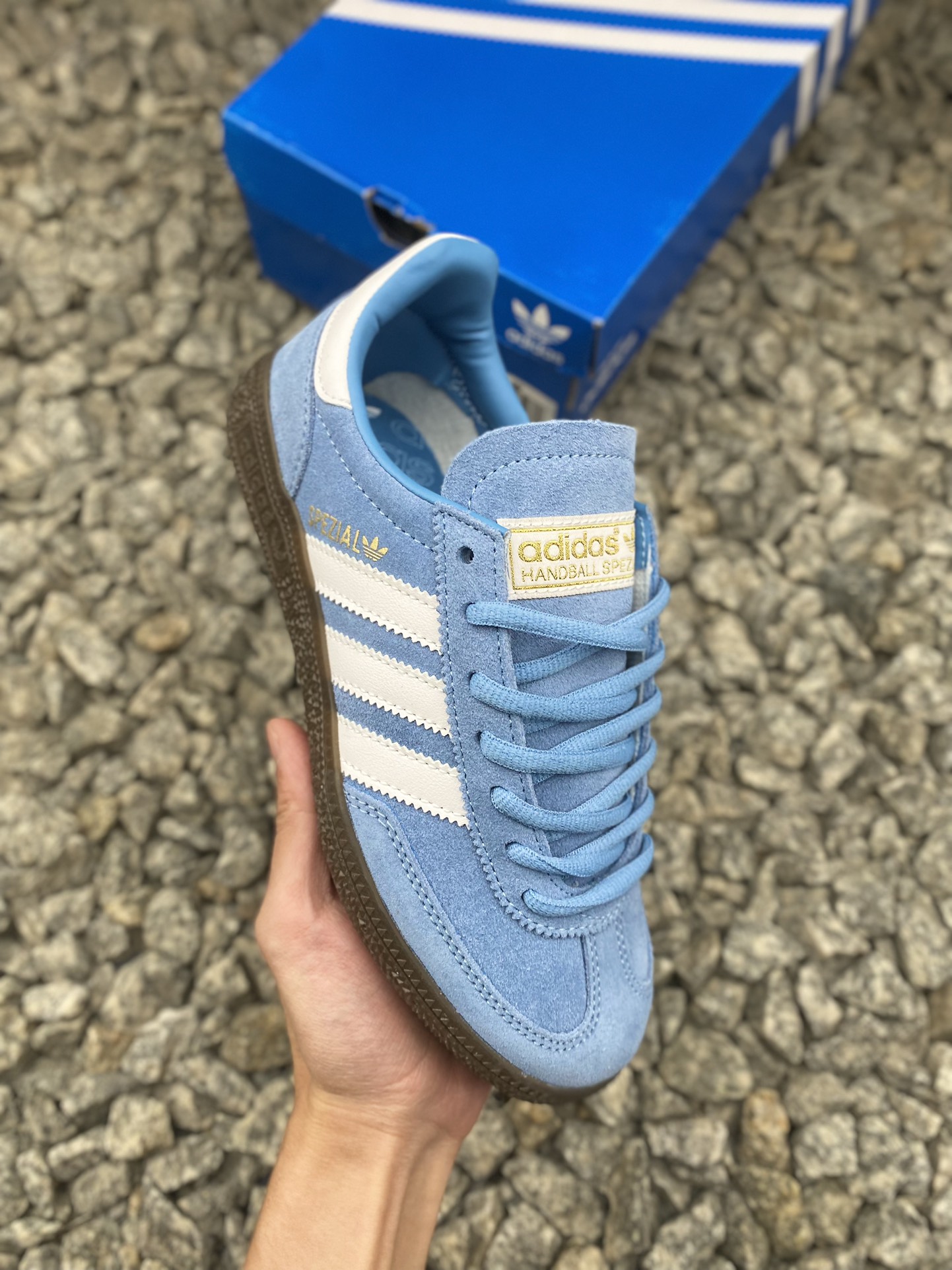 Adidas Handball Spezial Suede Gum Sneakers Light Blue