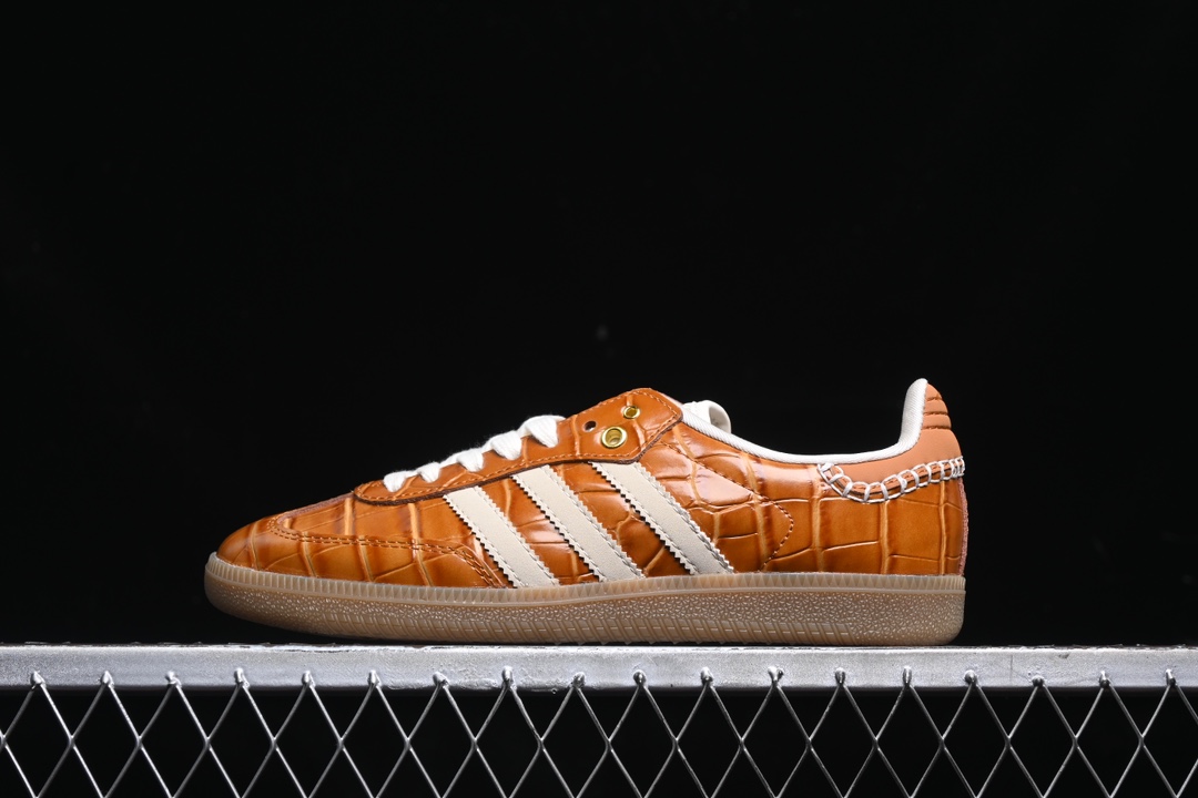 Adidas Originals Samba Wales Bonner Croc-Embossed Sneakers Brown