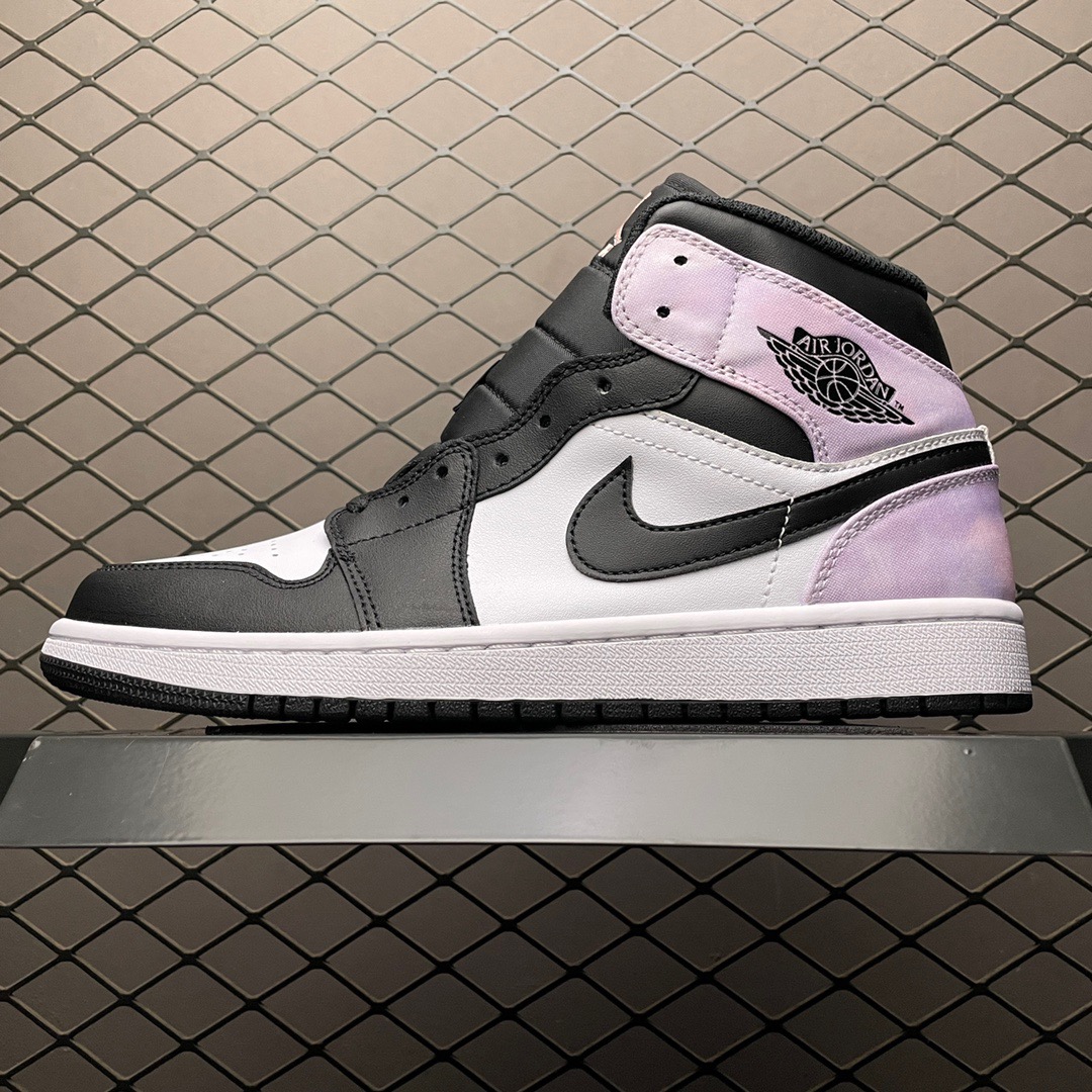 Jordan Air Jordan 1 Mid Black White Purple