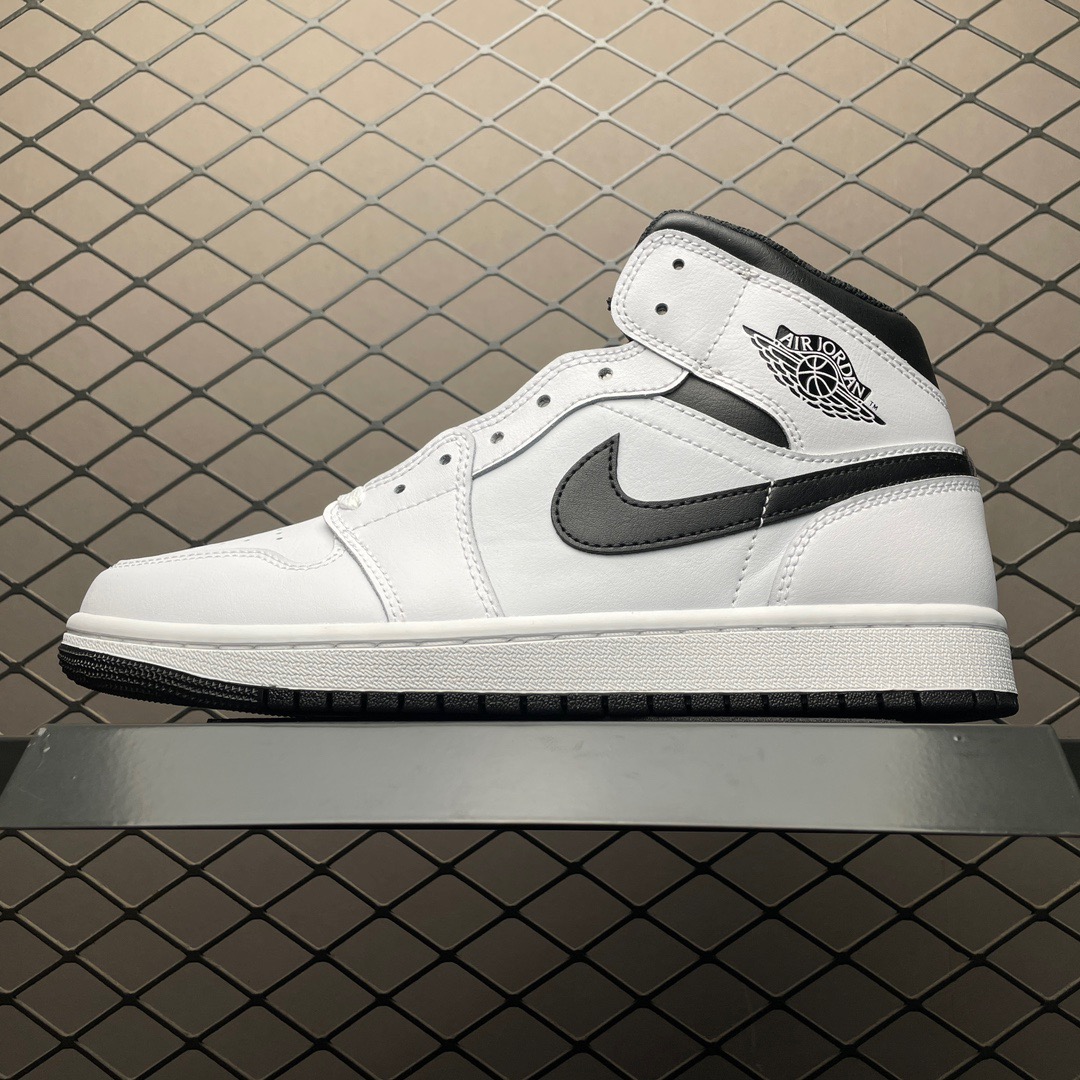 Jordan Air Jordan 1 Mid Leather Sneakers White/Black