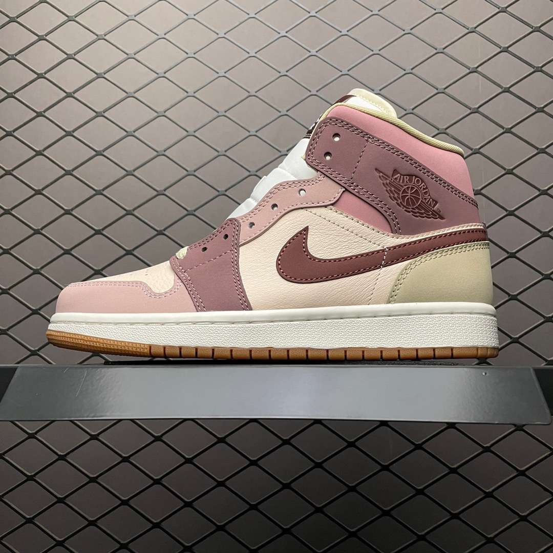 Jordan Air Jordan 1 Mid Pink Suede Sneakers Pink