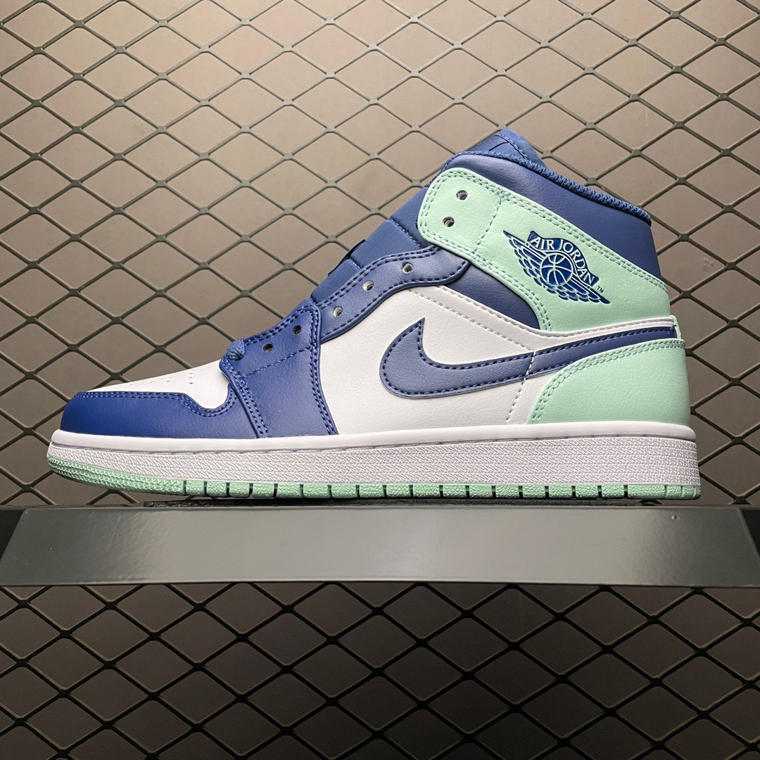 Jordan 1 Mid Blue Mint White