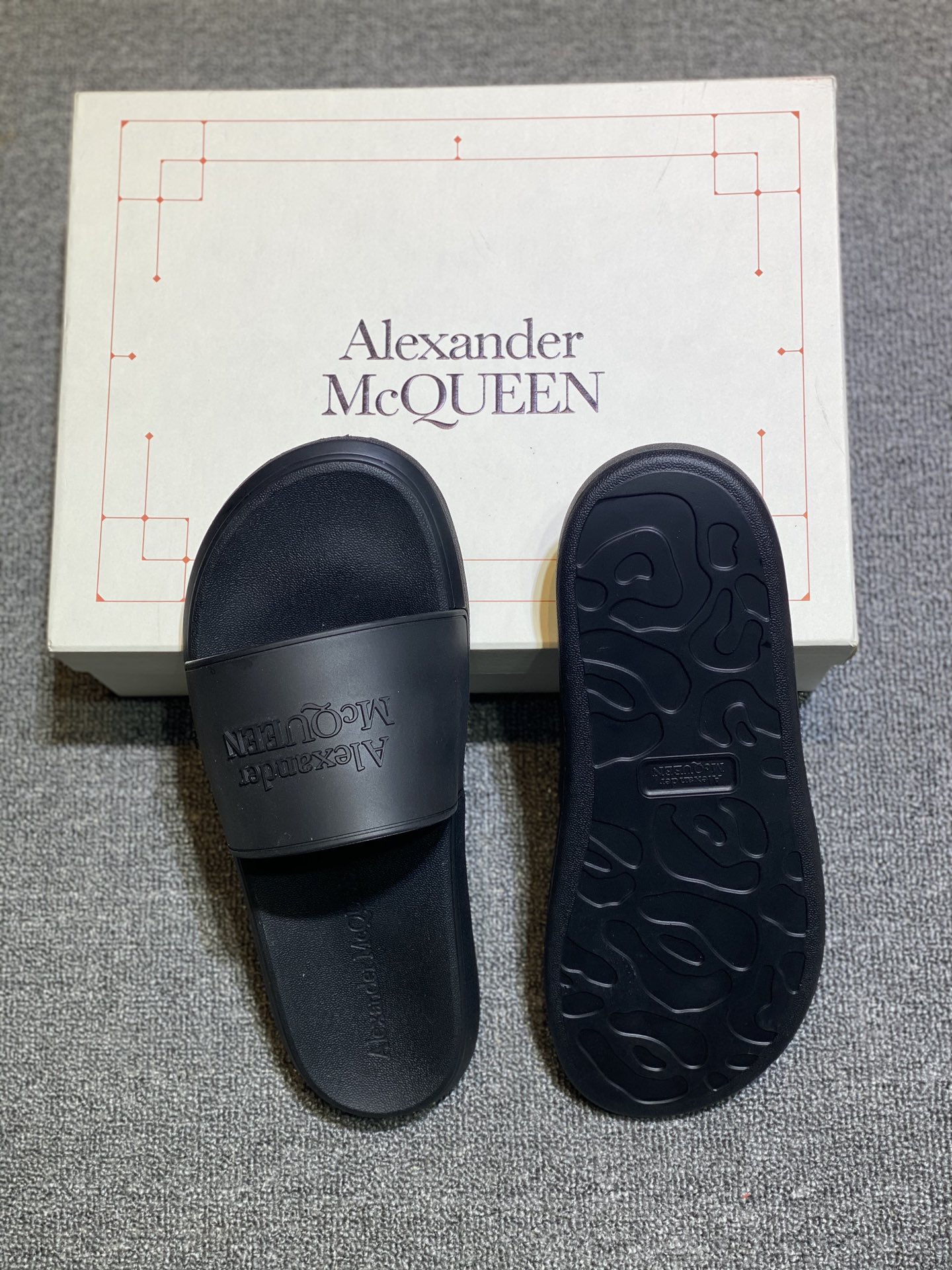 Alexander McQueen Logo Slide Sandals Black