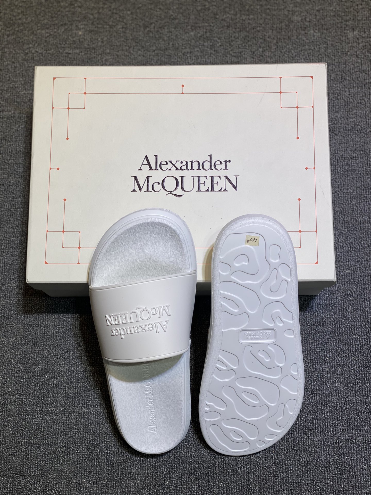 Alexander McQueen Logo Slides White