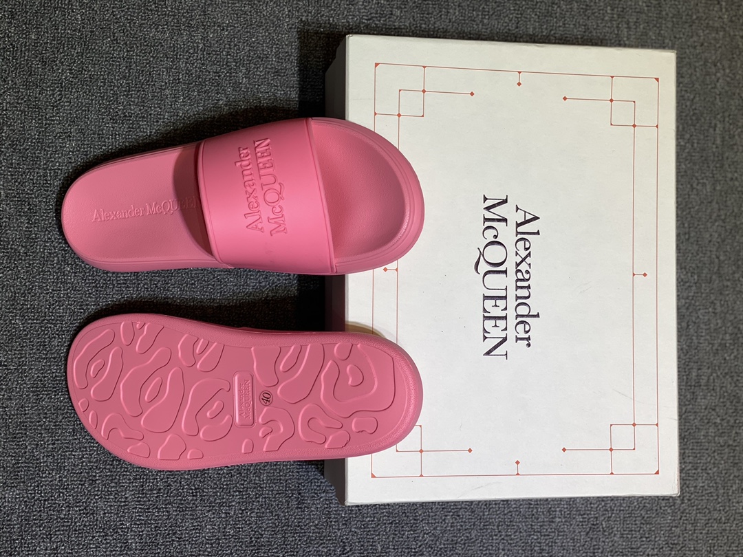 Alexander McQueen Logo Slides Pink