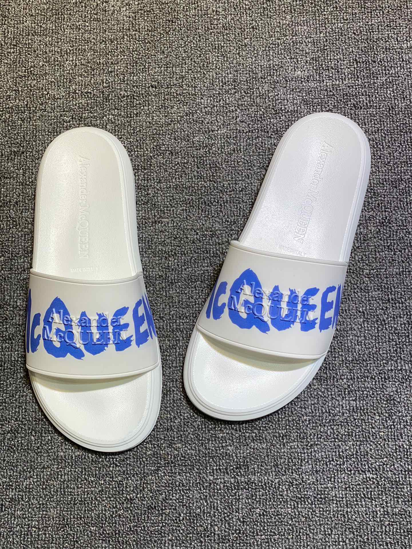 Alexander McQueen Logo Slides White