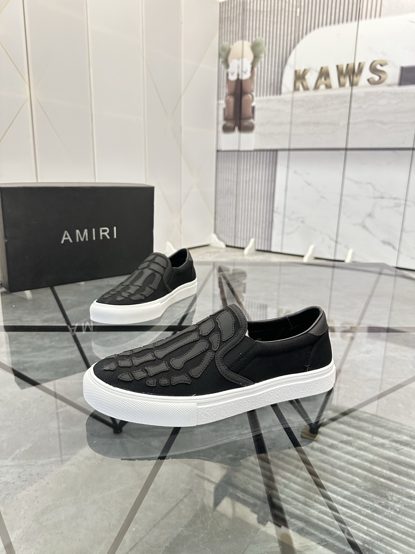Amiri Skeleton Slip-On Sneakers Black