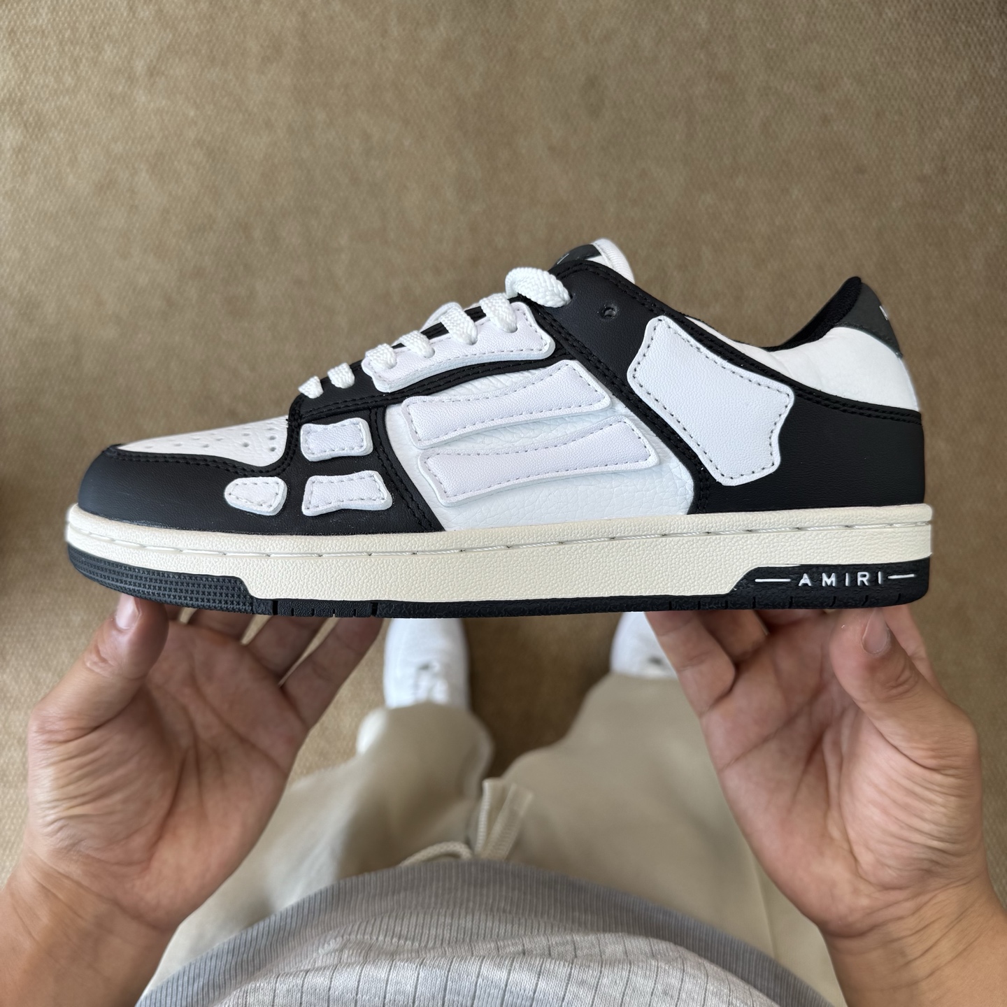 AMIRI Skel Top Low Bone Sneakers Black/White