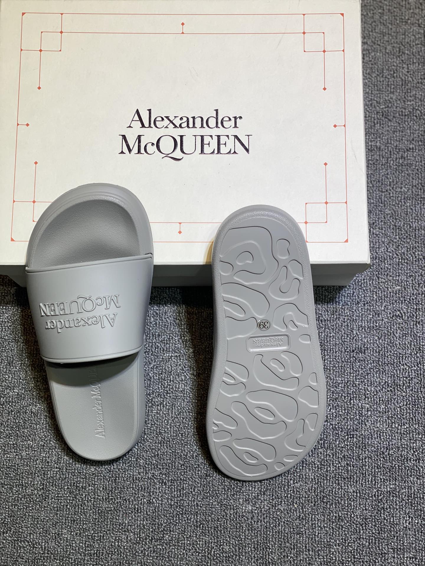 Alexander McQueen Logo Slides Grey