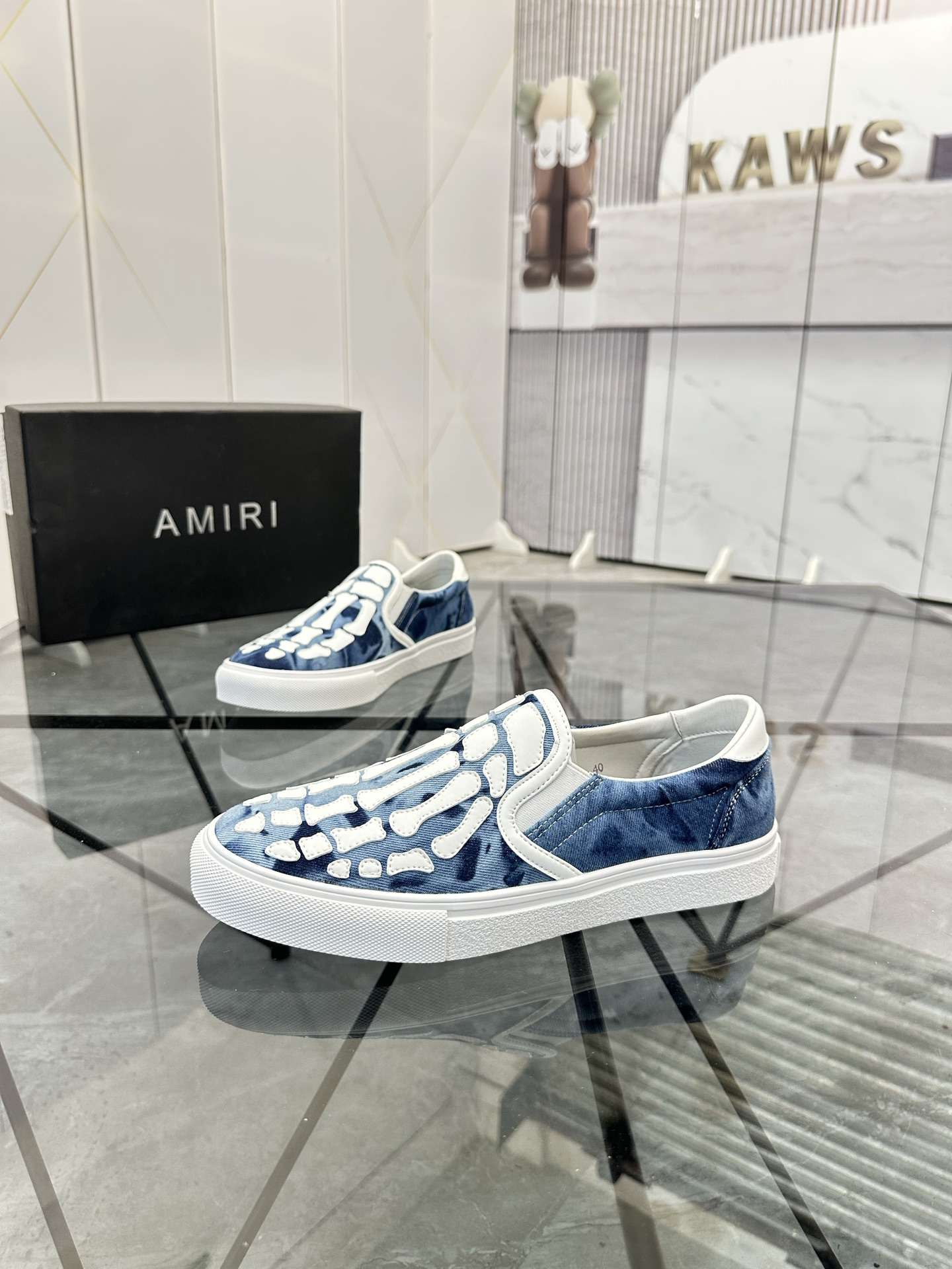 AMIRI Skeleton Slip-On Sneakers Blue