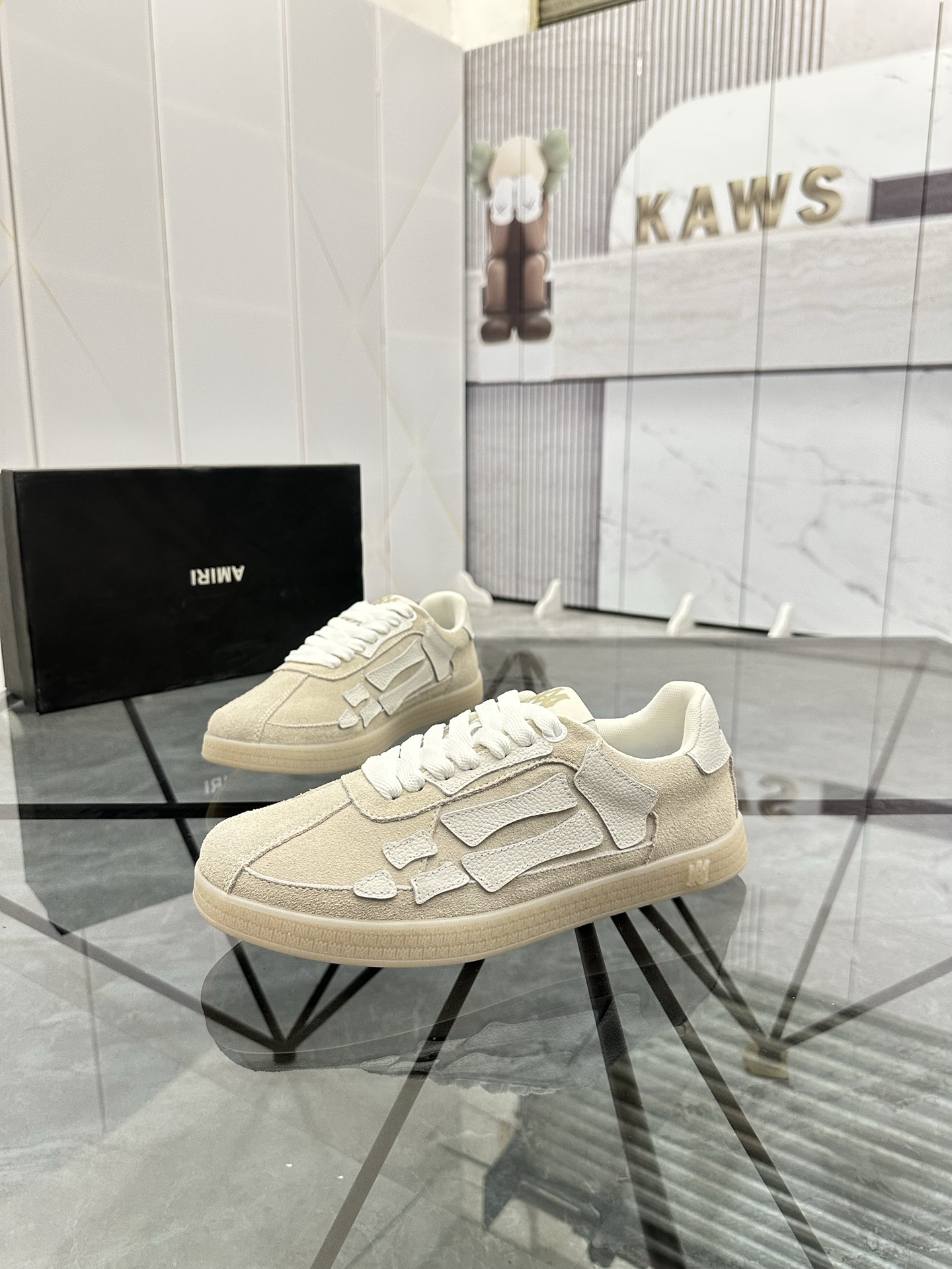 Amiri Low-Top Suede Sneakers Beige