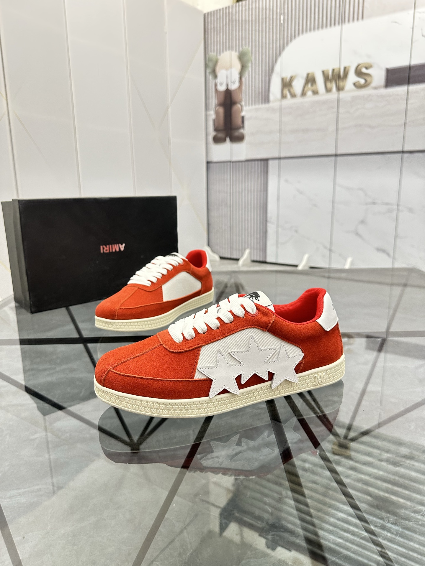 Amiri Star Panel Low-Top Sneakers Red