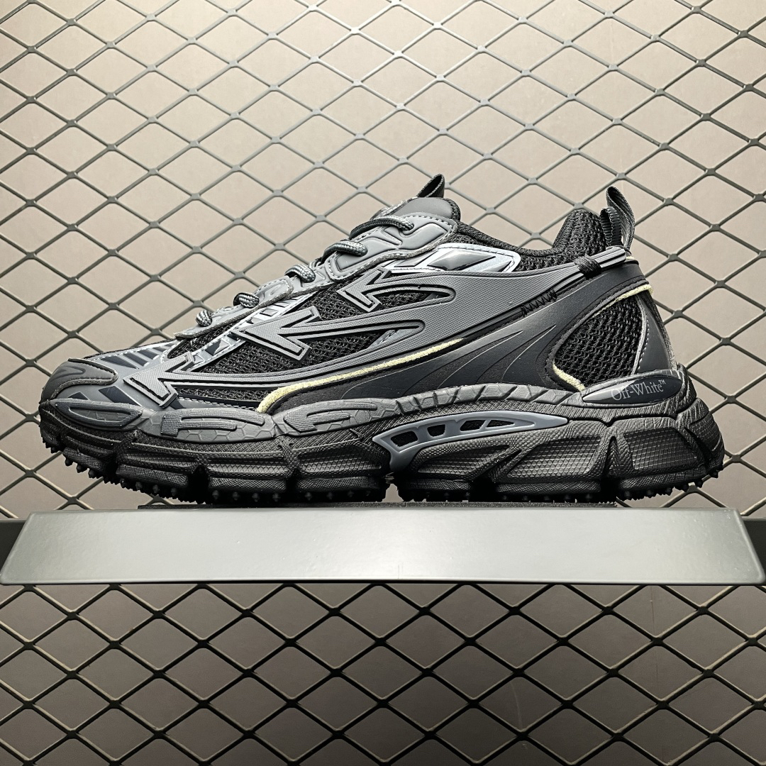 Off-White Low-Top Retro Casual Sneakers Black/Grey