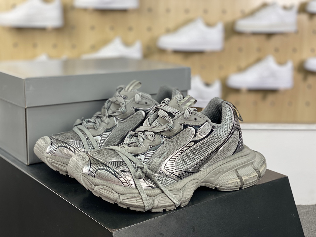 Balenciaga 3XL Chunky Runner Sneakers Silver Grey