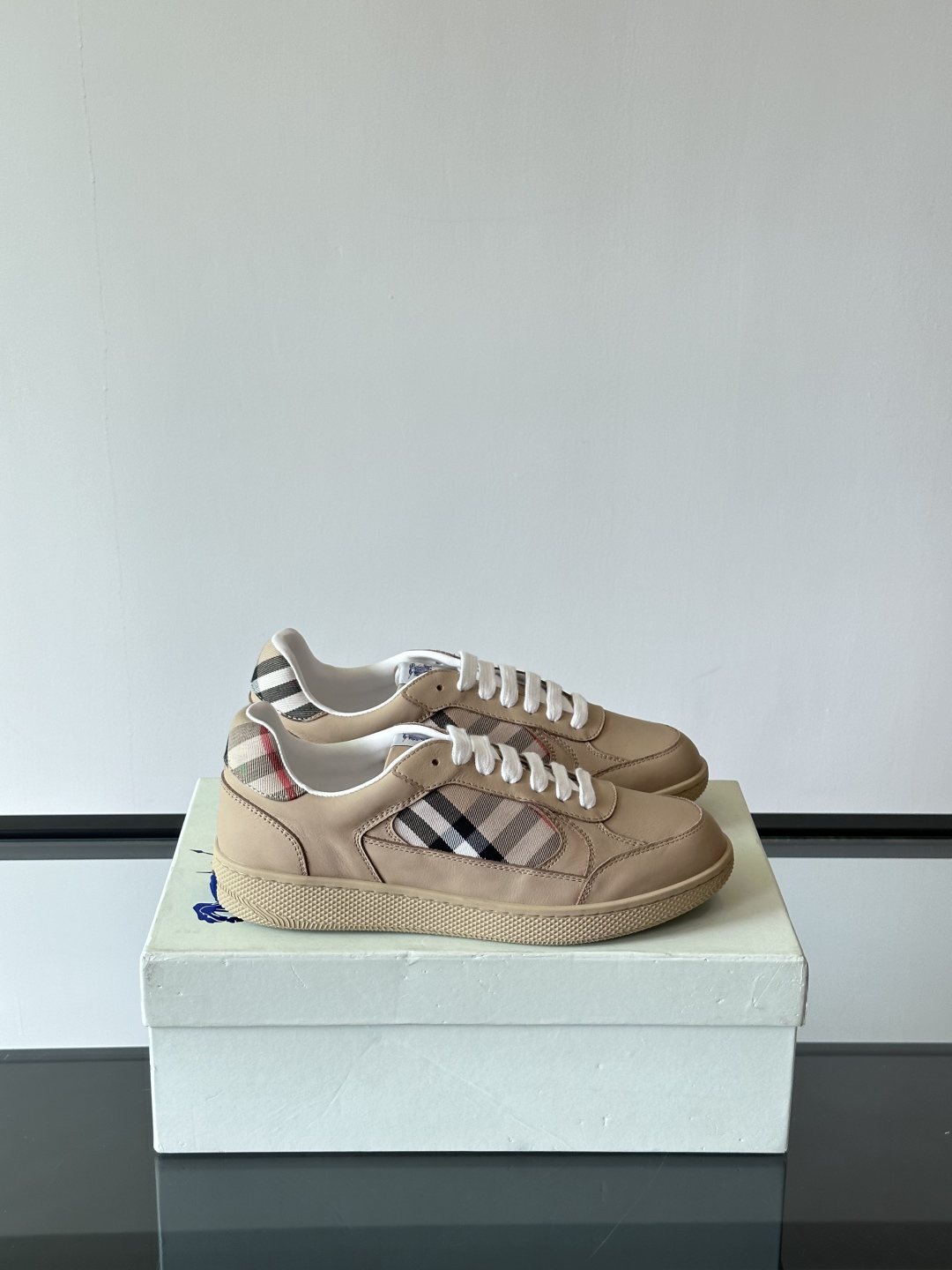 Burberry Vintage Check Low-Top Sneakers Beige