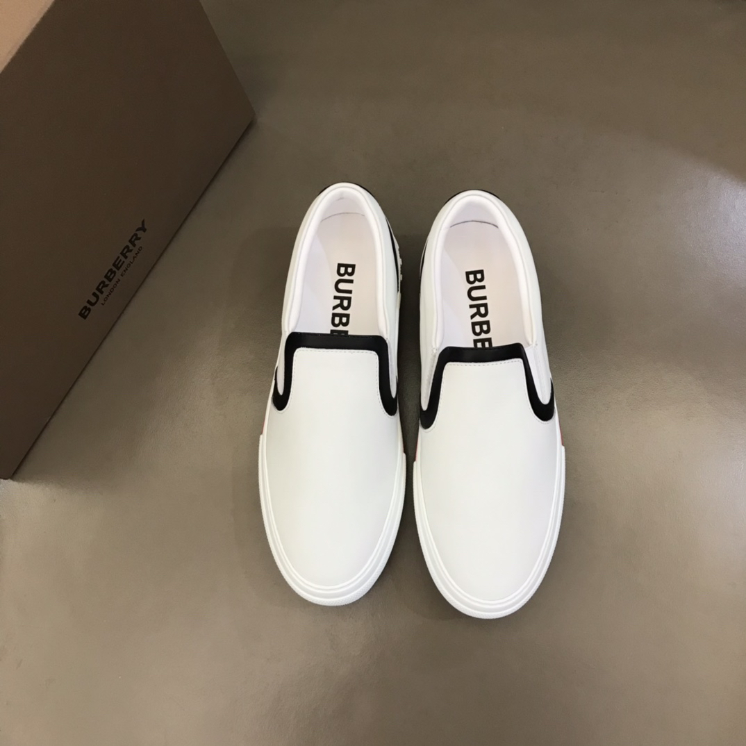 Burberry Leather Slip-On Sneaker White/Black
