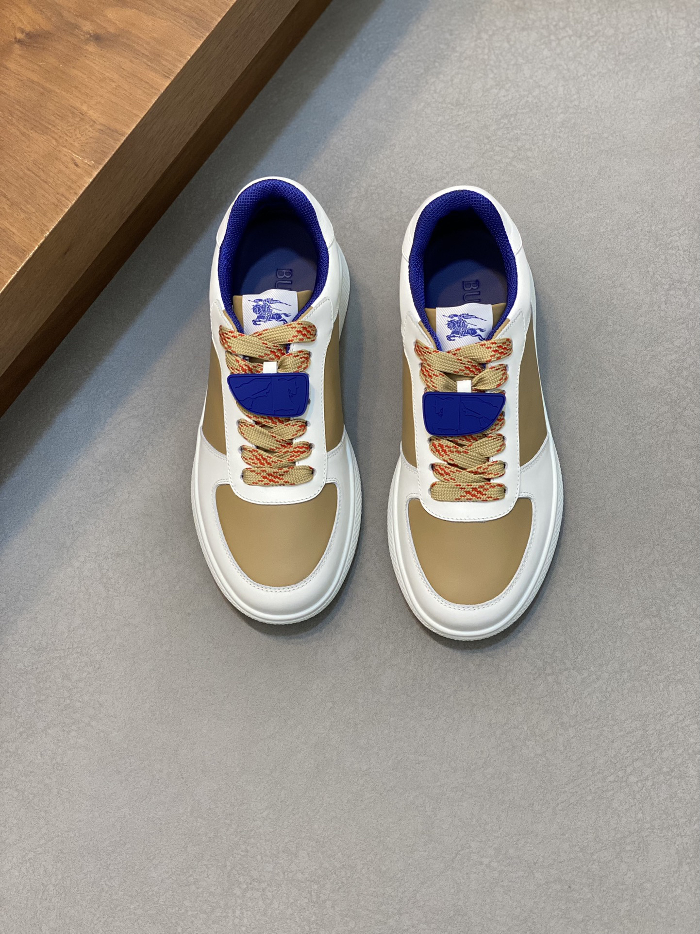 Burberry Leather Low-Top Sneakers Khaki