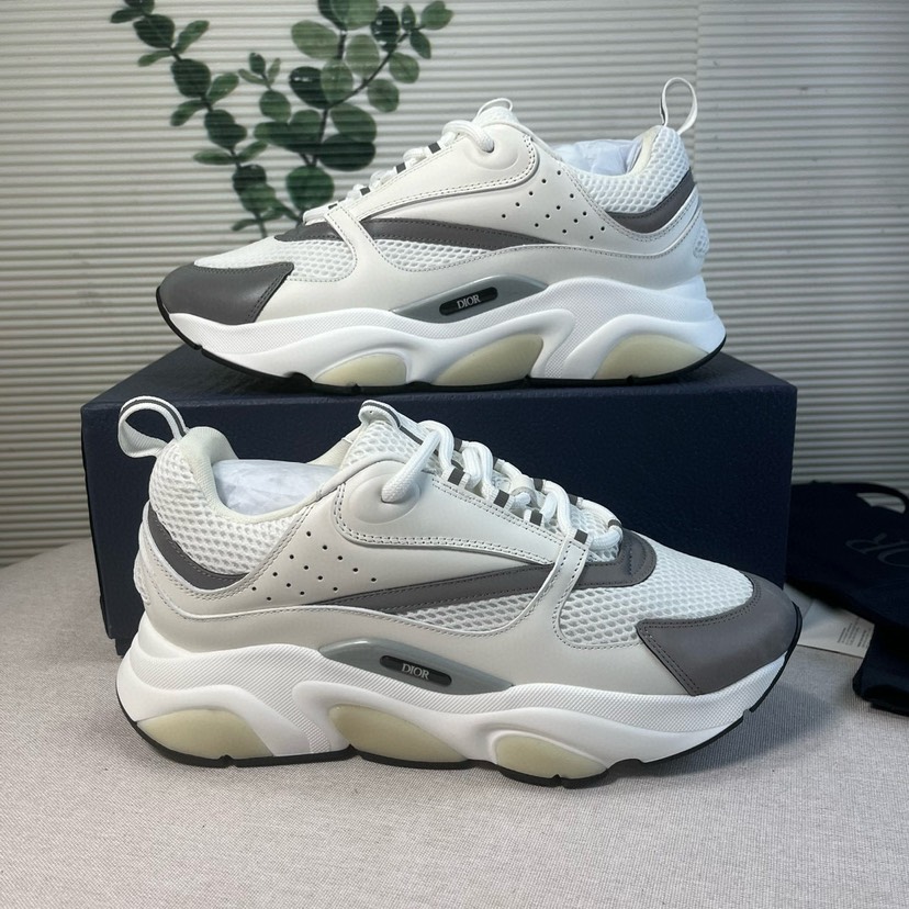 Dior B22 Chunky Runner Sneakers White/Grey